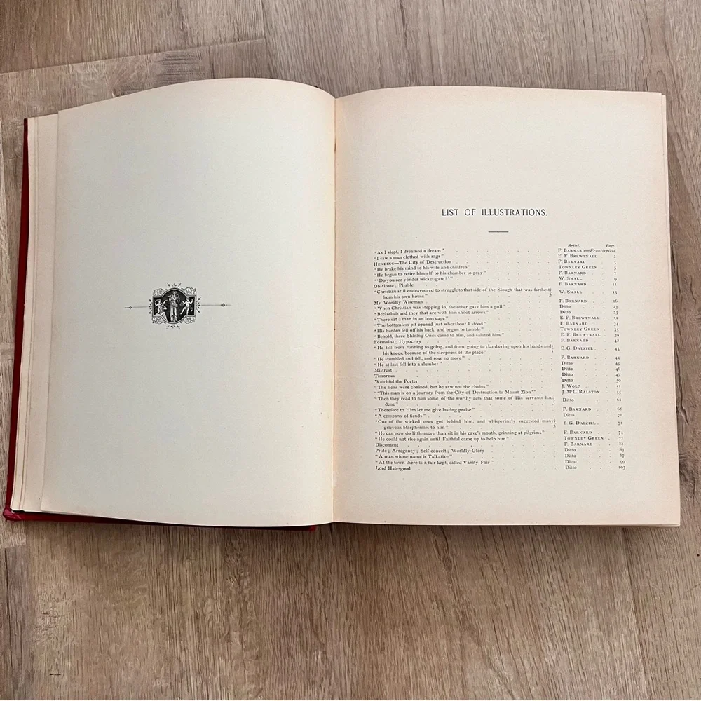 RARE Antique HC Book THE PILGRIM'S PROGRESS JOHN‎ BUNYAN Illustrated F. Barnard